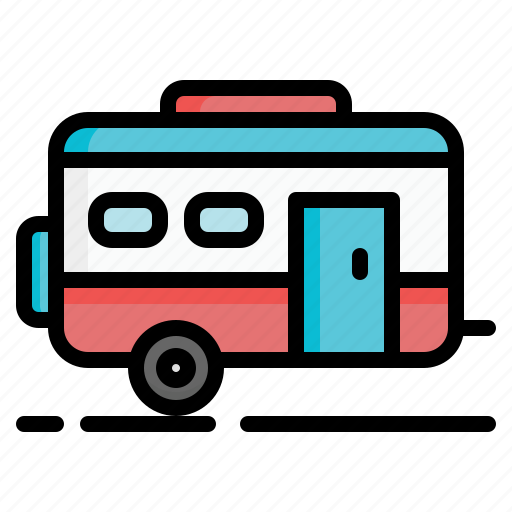 Caravan, trailer, camping, travel, vacation, cam, holiday icon - Download on Iconfinder