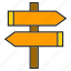 conjunction, crossroad, direction, left, right, road sign, signale 