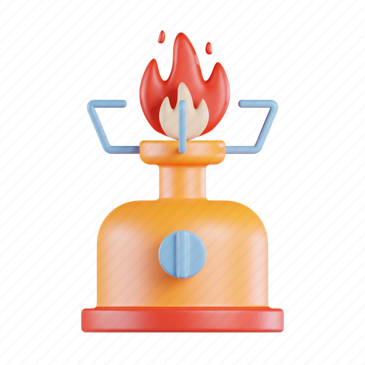 Camping, stove, portable stove, fire, flame, outdoor, cooking 3D illustration - Download on Iconfinder