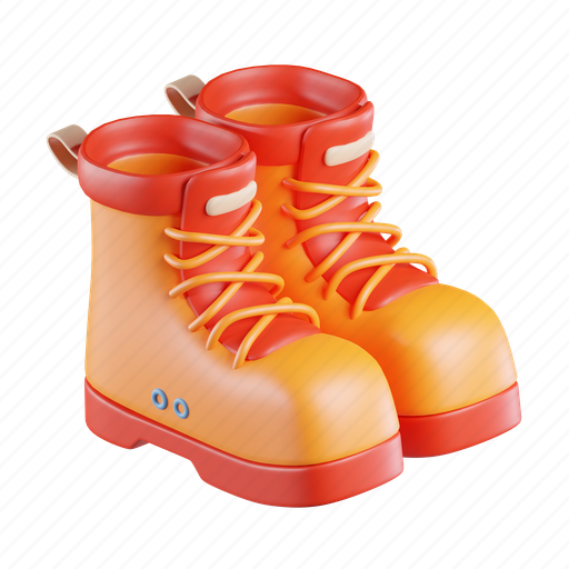 Boots, hiking boots, shoes, footwear, fashion, winter 3D illustration - Download on Iconfinder