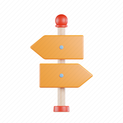 Roadsign, signboard, direction, arrows, sign, navigation, location 3D illustration - Download on Iconfinder