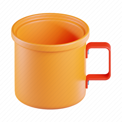 Mug, steel mug, cup, container, bottle, drink 3D illustration - Download on Iconfinder