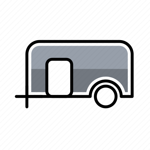 Camp, camper, camping, car, gray icon - Download on Iconfinder