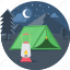 camp, camping, lantern, light, moon, night 