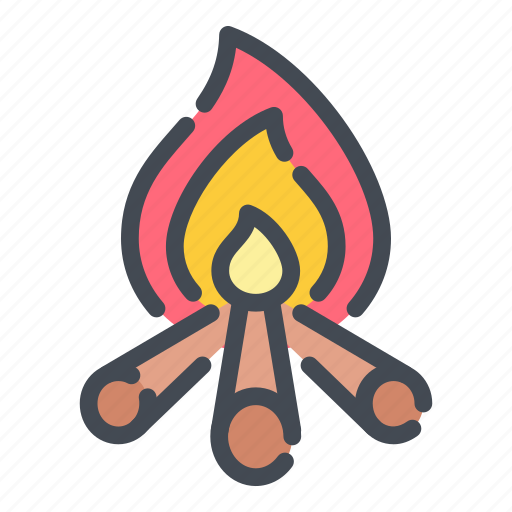 Bonfire, burn, camp, campfire, camping, fire, flame icon - Download on Iconfinder