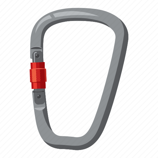 Carabiner, cartoon, climbing, equipment, extreme, mountain, safety icon - Download on Iconfinder