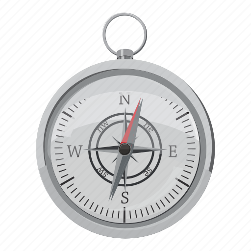 Cartoon, compass, east, map, north, south, travel icon - Download on Iconfinder