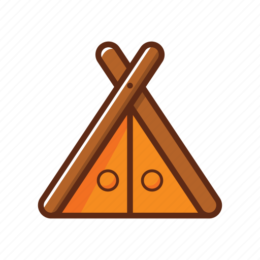 Browm, camp tent, camping, wood icon - Download on Iconfinder