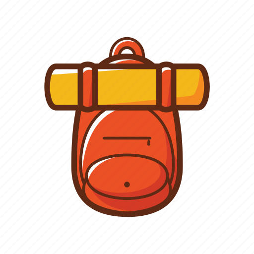 Bag, bag packer, camping, orange, school, yellow icon - Download on Iconfinder