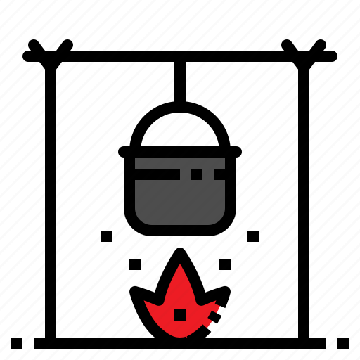 Boil, camping, cook, fire, pot icon - Download on Iconfinder