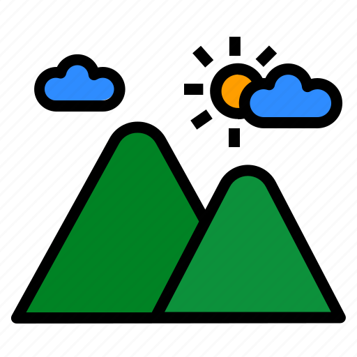 Mountain, sun, mount, season, camping icon - Download on Iconfinder