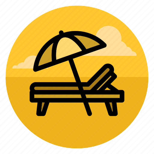 Beach, shadow, summer, sunbed, umbrella, lounge chair, vacation icon - Download on Iconfinder