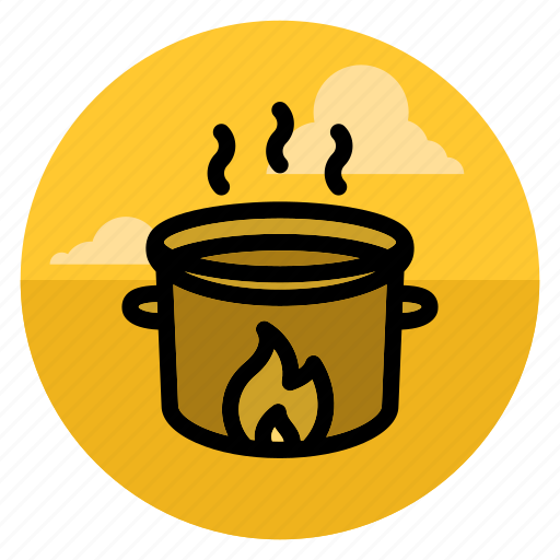 Cooking, fire, flame, pan, saucepan, soup, bowl icon - Download on Iconfinder