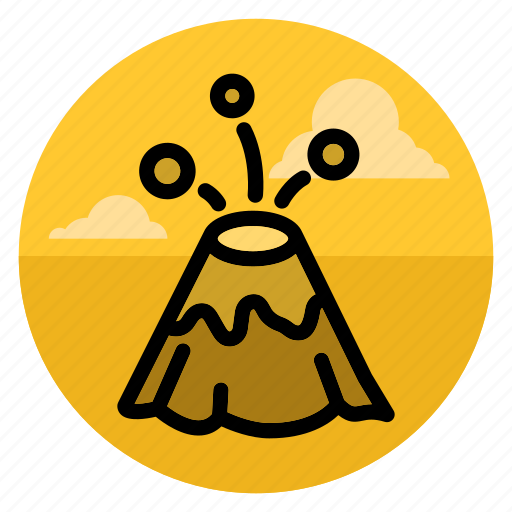 Landscape, lava, mountain, volcano, eruption, explosion, fountain icon - Download on Iconfinder