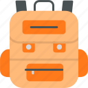 backpack, bag, bookbag, knapsack, rucksack, icon