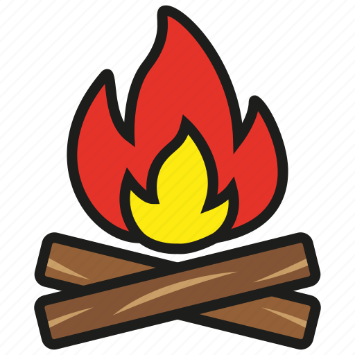Fire, burn, camping, flame, hot, light, wood icon - Download on Iconfinder