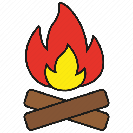 Fire, burn, camp, flame, hot, light, wood icon - Download on Iconfinder