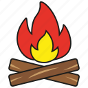 fire, burn, camping, flame, hot, light, tent