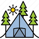 camping, moon, night, outdoor, recreation, overnight, tent, tree