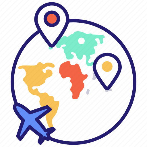 Route, air, airplane, map icon - Download on Iconfinder