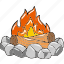 bonfire, fire, nature, night, campfire, burn, wood, heat, fireplace 