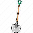shovel, tool, work, agriculture, garden, spade, equipment, gardening, farm