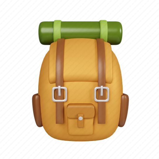 Camping, backpack, camp, camper, journey, trip, hiking 3D illustration - Download on Iconfinder