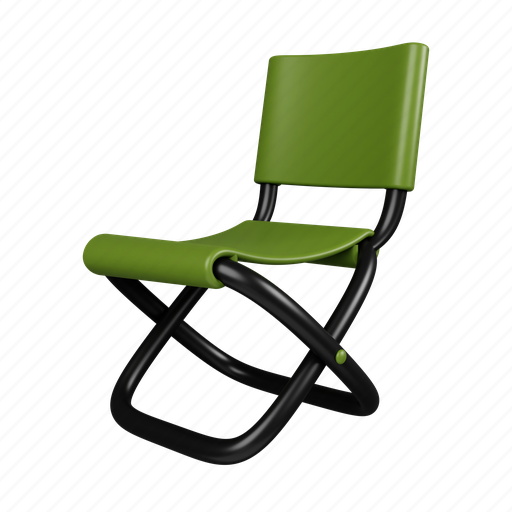 Chair, portable, camp, hiking, trekking, seat, camping 3D illustration - Download on Iconfinder