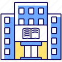 archives, campus, library, library icon