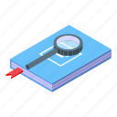campus, search, book, isometric