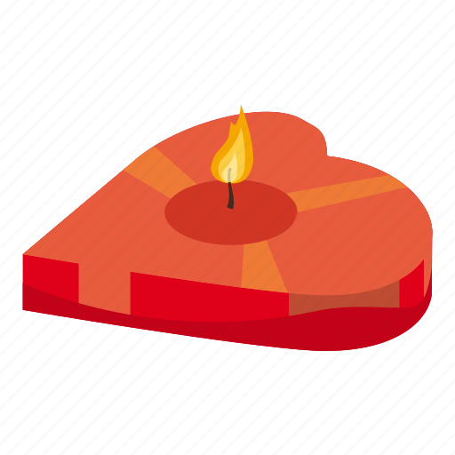 Candle, cartoon, heart, illustration, shaped, vector icon - Download on Iconfinder
