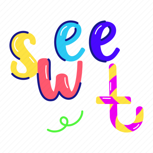 Sweet typography, sweet, sweet word, sweet text, sweet font sticker - Download on Iconfinder