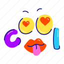 cool emoji, cool typography, cool, emoji face, cool word