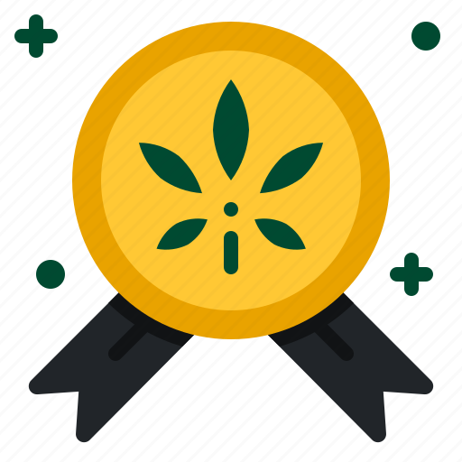 Award, badge, medal, marijuana, cannabis, emblem, reward icon - Download on Iconfinder