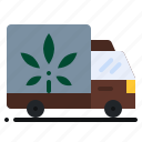 delivery, truck, cannabis, marijuana, transport, medicinal, service