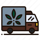 delivery, truck, cannabis, marijuana, transport, medicinal, service