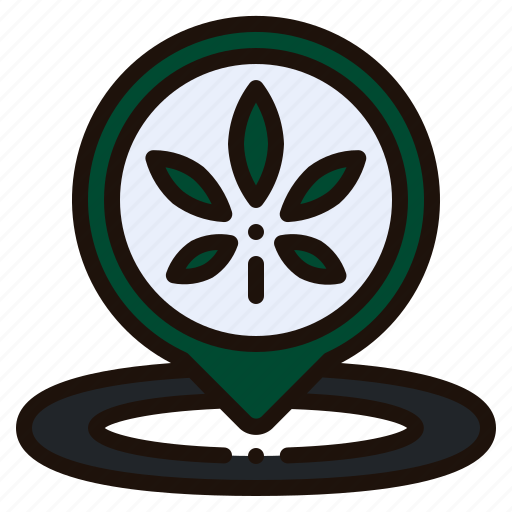 Location, pin, placeholder, cbd, cannabis, marijuana, hemp icon - Download on Iconfinder