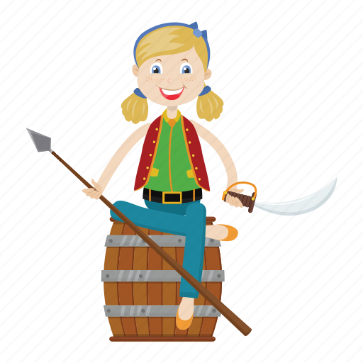 Character, girl, islander, pirate, spear icon - Download on Iconfinder
