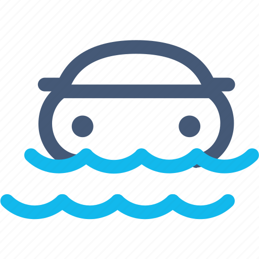 Car, damage, disaster, flood, insurance, rain, water icon - Download on Iconfinder