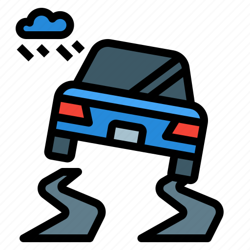 Accident, car, rain, road, weather, wet icon - Download on Iconfinder