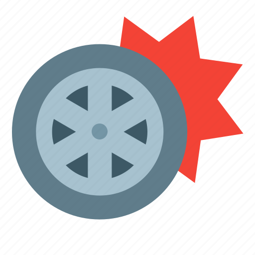 Accident, blowout, rubber, tire, vehicle, wheel icon - Download on Iconfinder