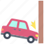 car, accident, safety, vehicle, incident, car hit a wall, wall, crash 
