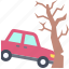 car, accident, safety, vehicle, incident, tree, car hit a tree 