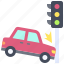 car, accident, safety, vehicle, incident, car crashed, traffic light pole, traffic light 