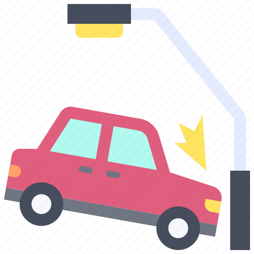 Car, accident, safety, vehicle, incident, car crashed, light pole icon - Download on Iconfinder