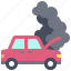 car, accident, safety, vehicle, incident, smoke rising, car hood, smoke 