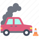 car, accident, safety, vehicle, incident, broken car, smoke