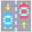 car, accident, safety, vehicle, incident, oncoming traffic, directional symbol 