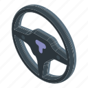 driving, wheel, isometric