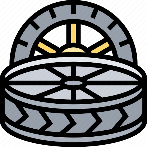 Wheel, tire, car, vehicle, alloy icon - Download on Iconfinder